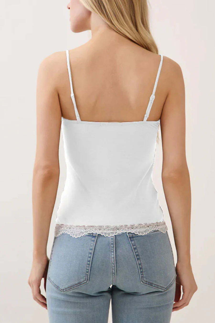 2000s Essential Double Contrast Lace Trimmed Y2K Cami Tank Top - Image 11