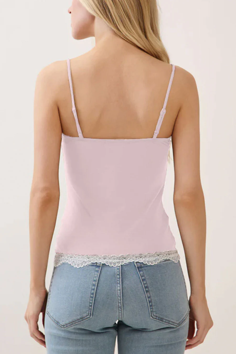 2000s Essential Double Contrast Lace Trimmed Y2K Cami Tank Top - Image 16