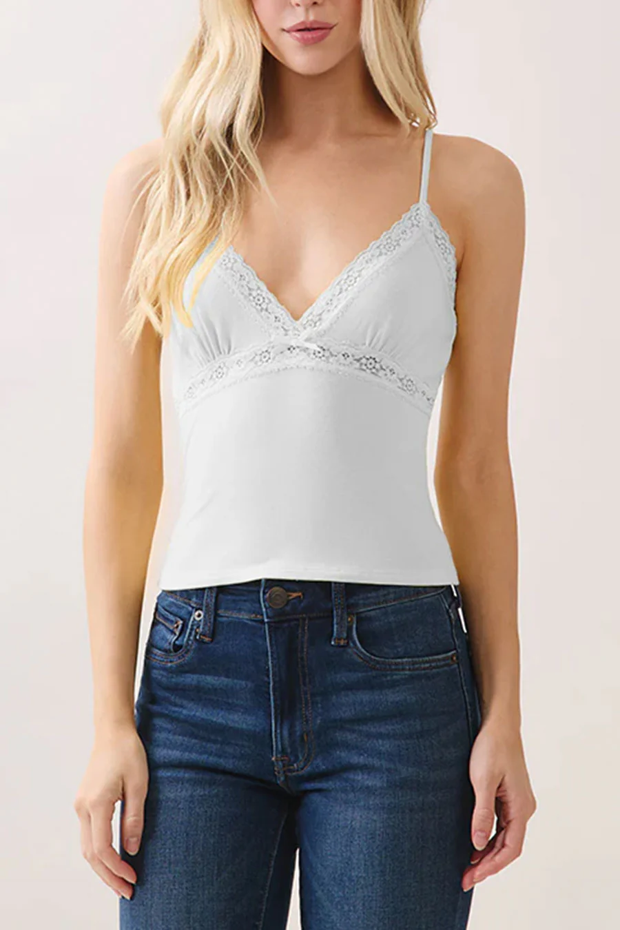 2000s V-Neck Lace & Bow Cami Top - Image 10