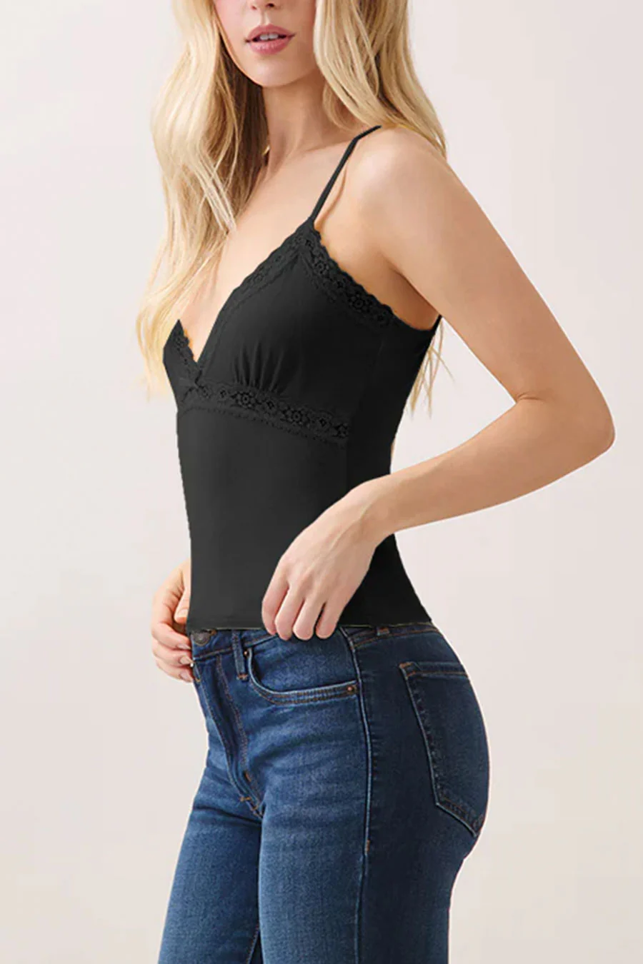 2000s V-Neck Lace & Bow Cami Top - Image 15