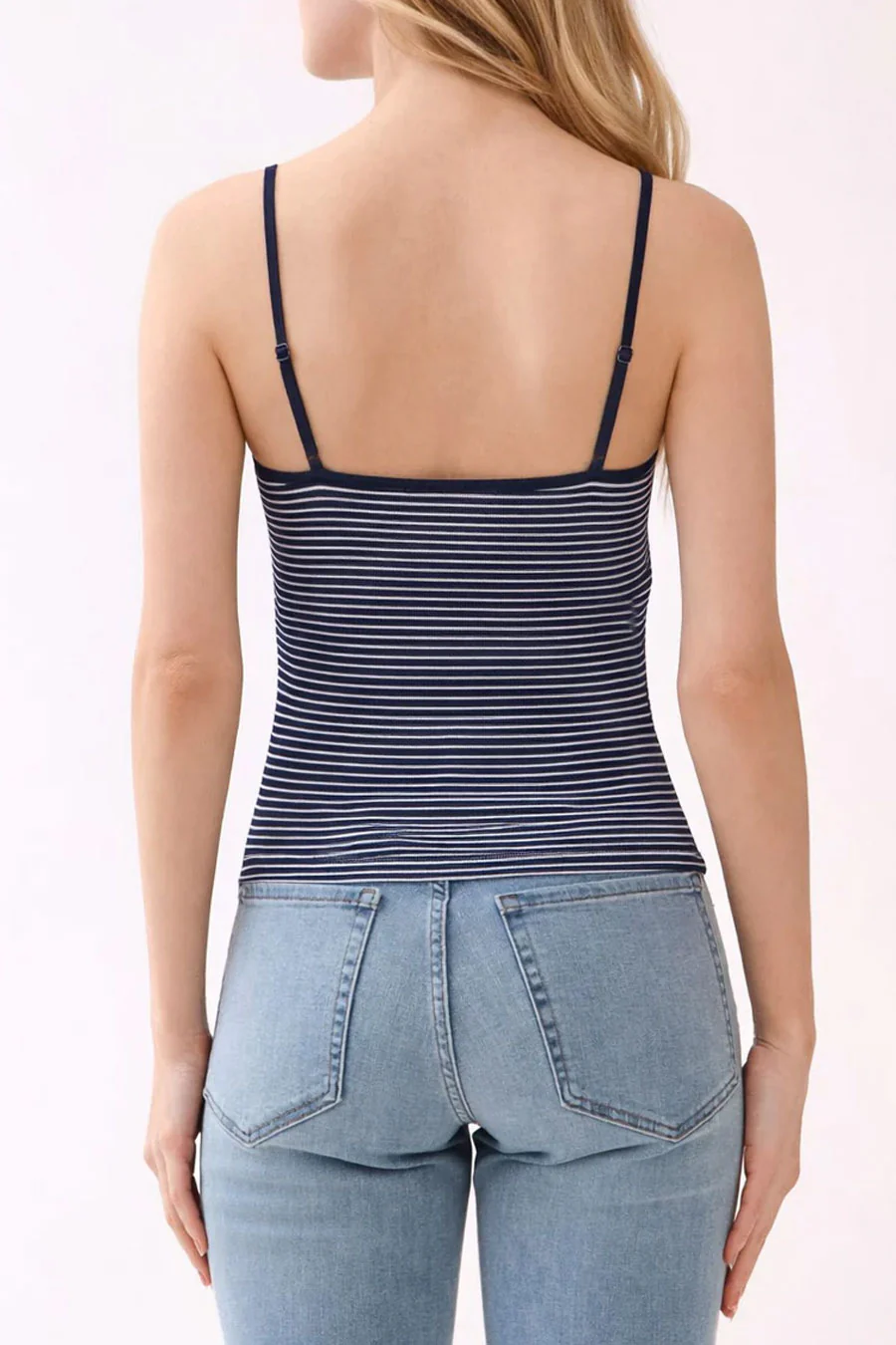 2000s Yarn-Dyed Stripe Adjustable Strap Cami Top - Image 11