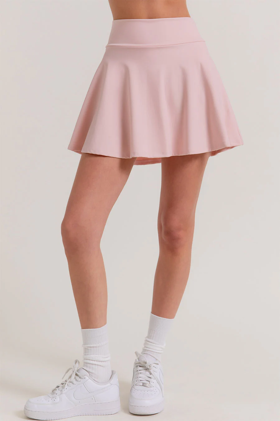 Basic Activewear Flare Tennis Mini Skirt with Inner Shorts - Image 3