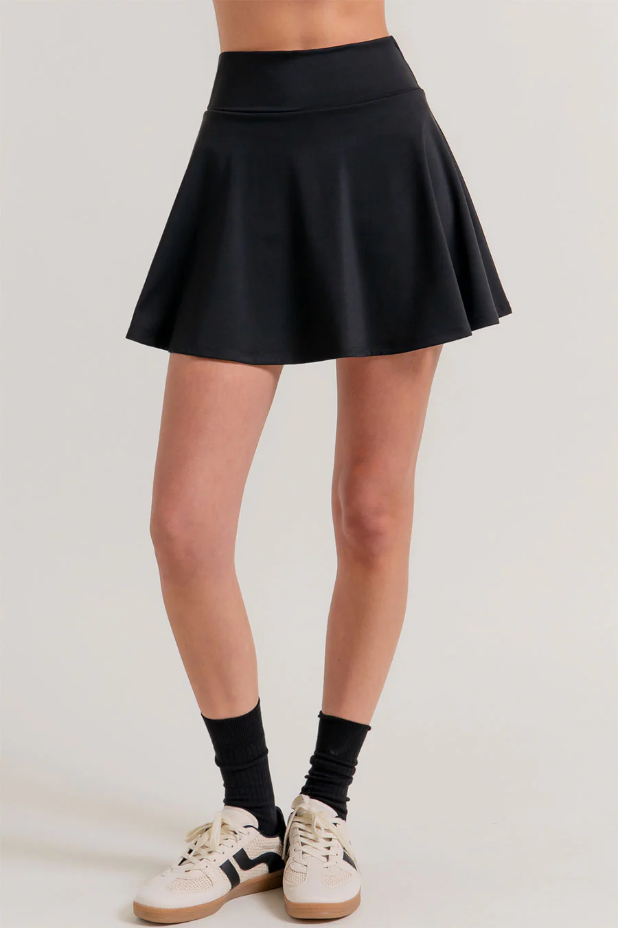 Basic Activewear Flare Tennis Mini Skirt with Inner Shorts - Image 7