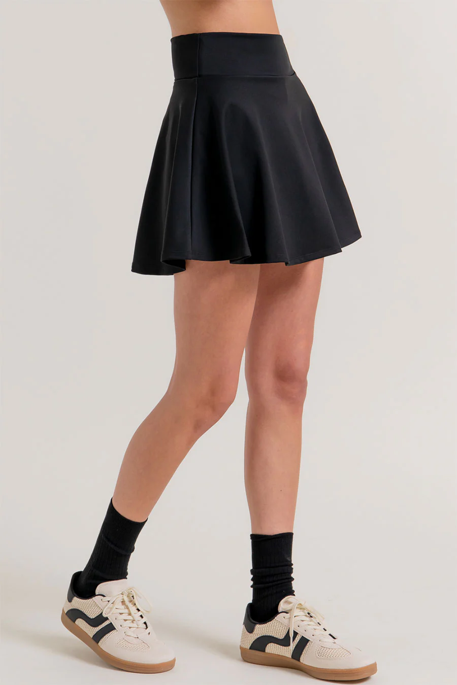 Basic Activewear Flare Tennis Mini Skirt with Inner Shorts - Image 8