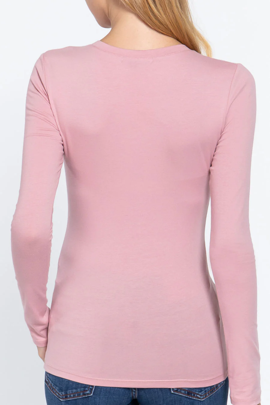 Basic Cotton Jersey V-Neck T-Shirt Top - Image 30