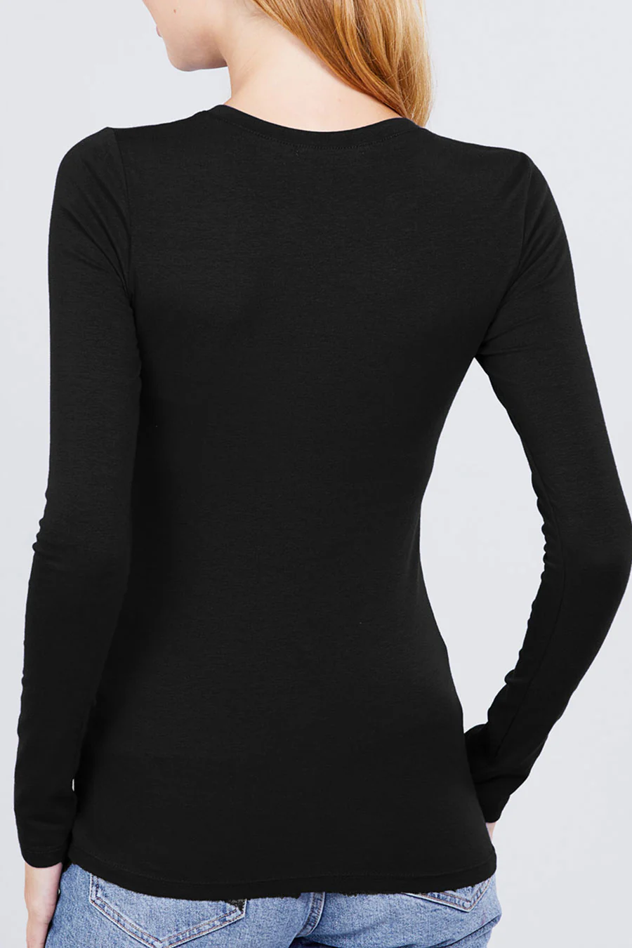Basic Crew Neck Cotton Jersey T-Shirt Top - Image 20
