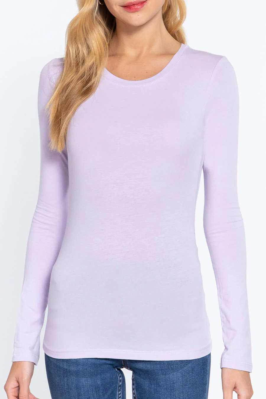 Basic Crew Neck Cotton Jersey T-Shirt Top - Image 23