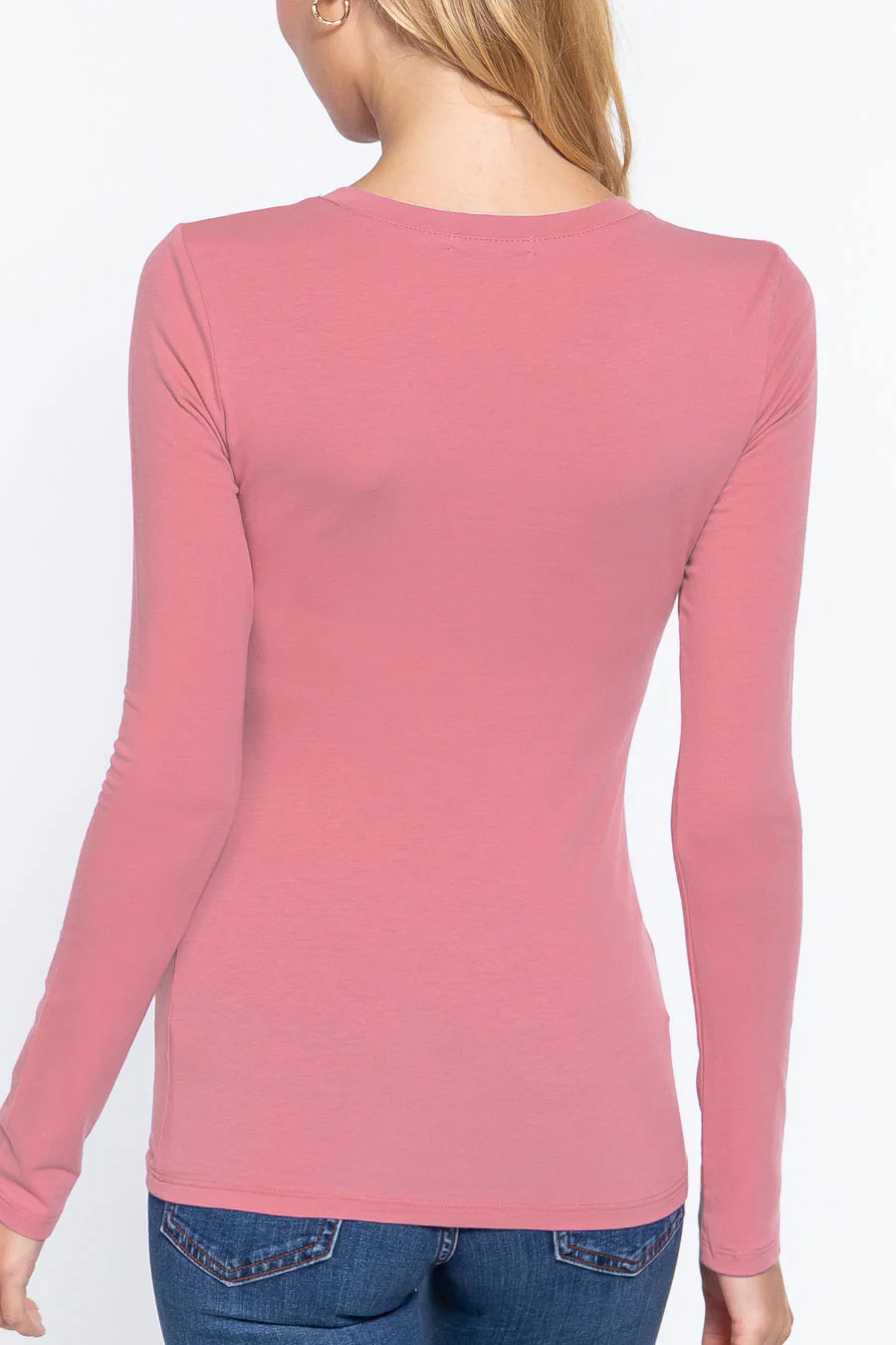 Basic Crew Neck Cotton Jersey T-Shirt Top - Image 25