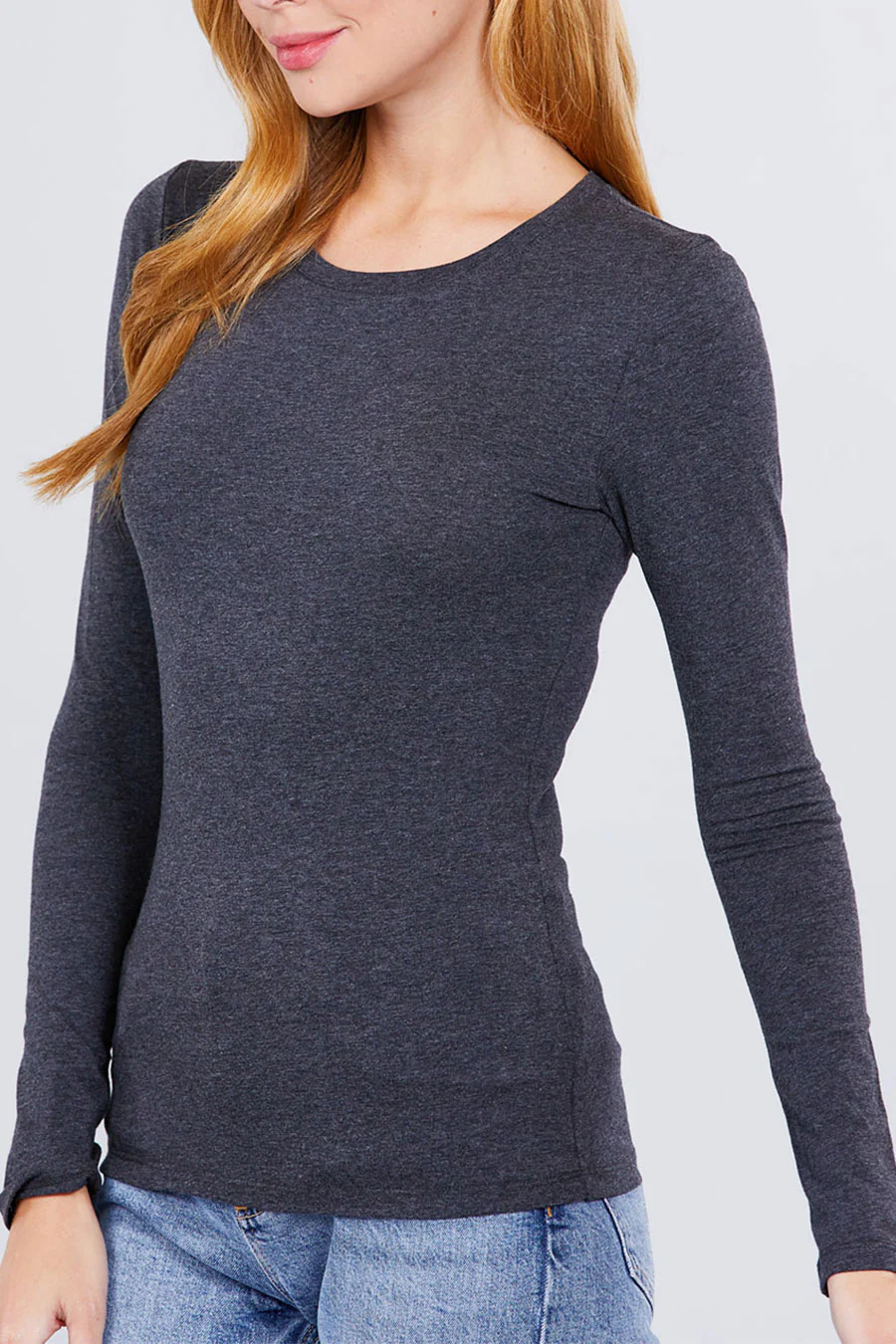 Basic Crew Neck Cotton Jersey T-Shirt Top - Image 30