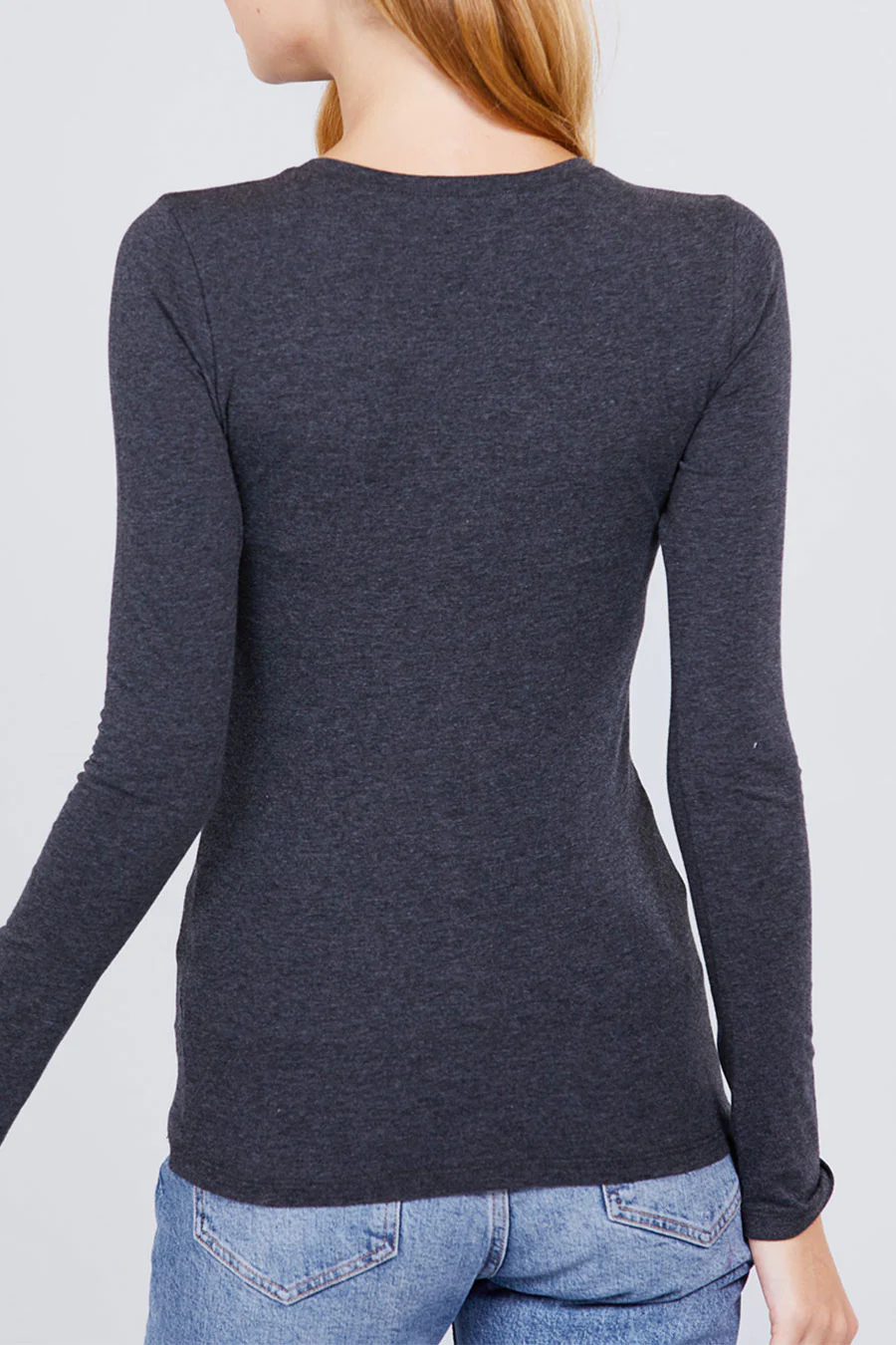 Basic Crew Neck Cotton Jersey T-Shirt Top - Image 31