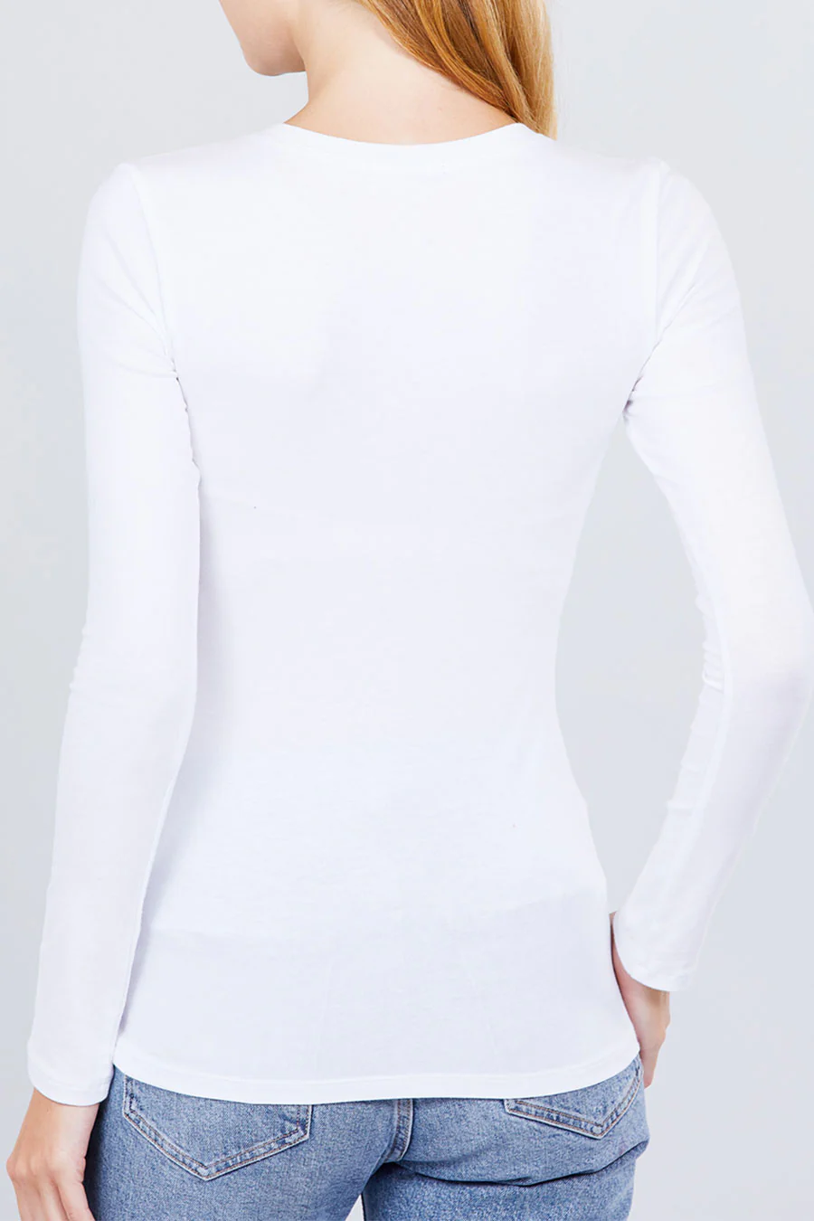 Basic Crew Neck Cotton Jersey T-Shirt Top - Image 5