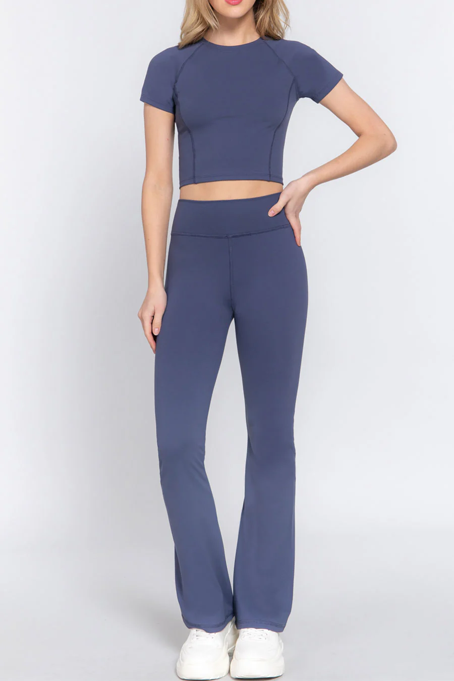 Basic Flare Power Stretch Workout Long Pants - Image 22