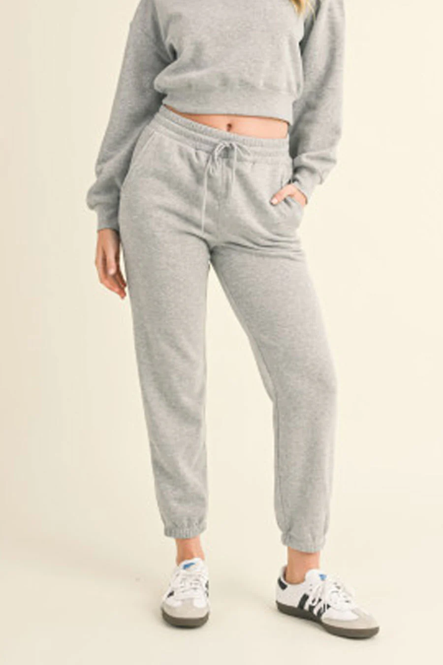 Basic Fleece Jogger Pants With Side Pockets - Image 3