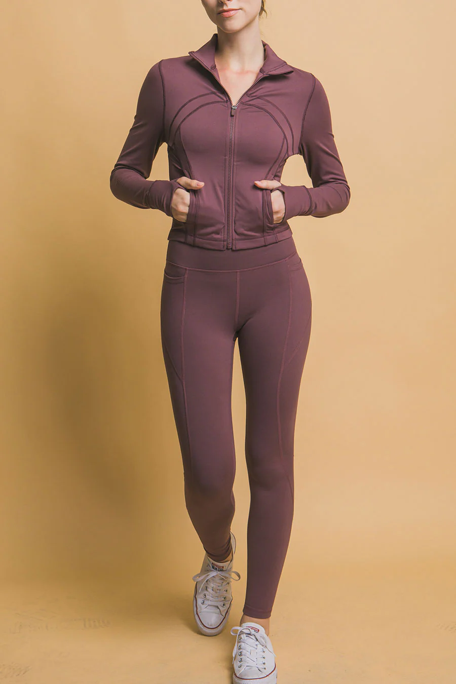 Basic Full Front-Zip Long Sleeve Performance Activewear Jacket - Image 11