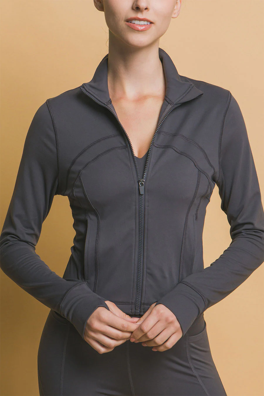 Basic Full Front-Zip Long Sleeve Performance Activewear Jacket - Image 12