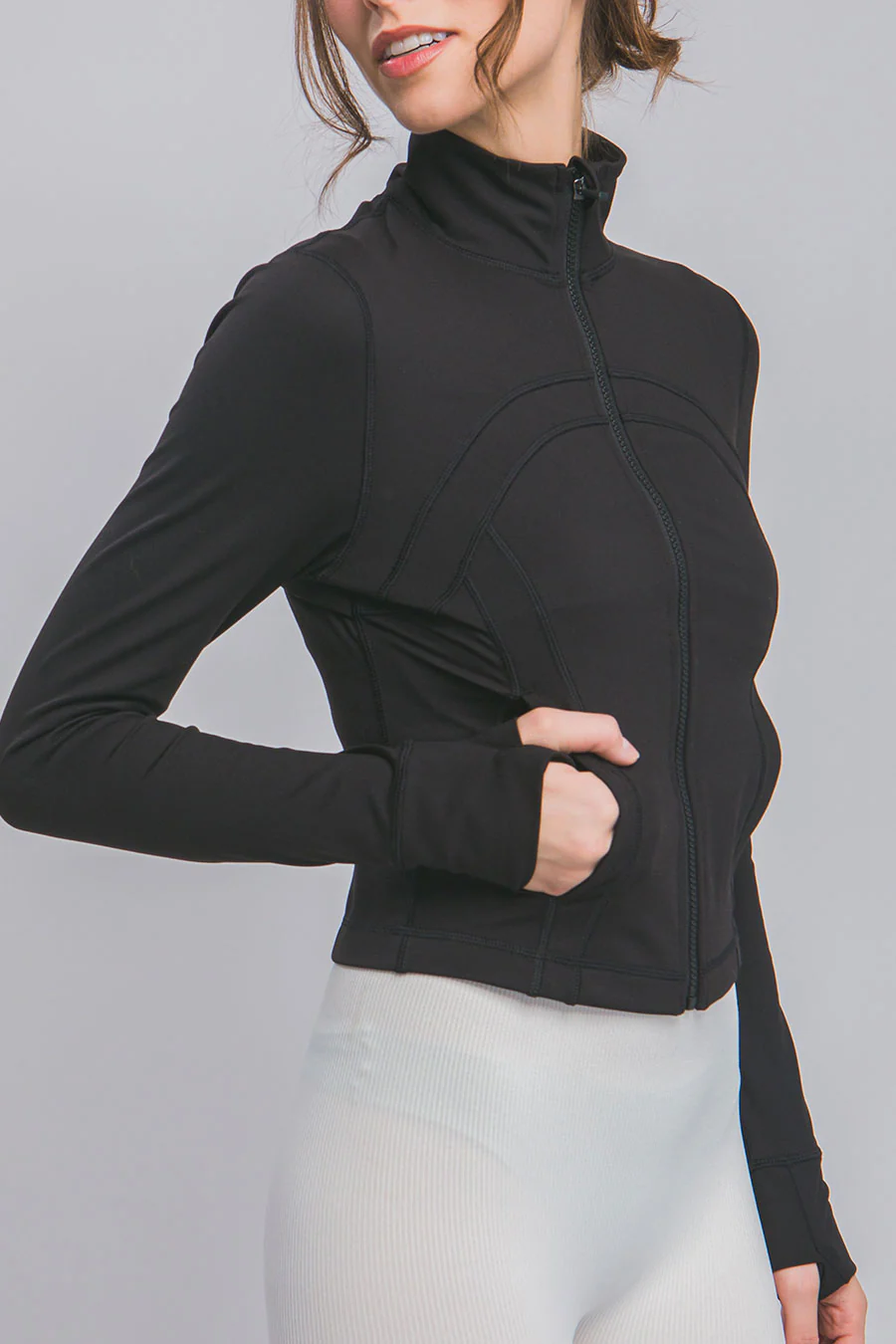 Basic Full Front-Zip Long Sleeve Performance Activewear Jacket - Image 14