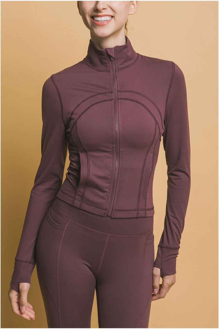 Basic Full Front-Zip Long Sleeve Performance Activewear Jacket - Image 3