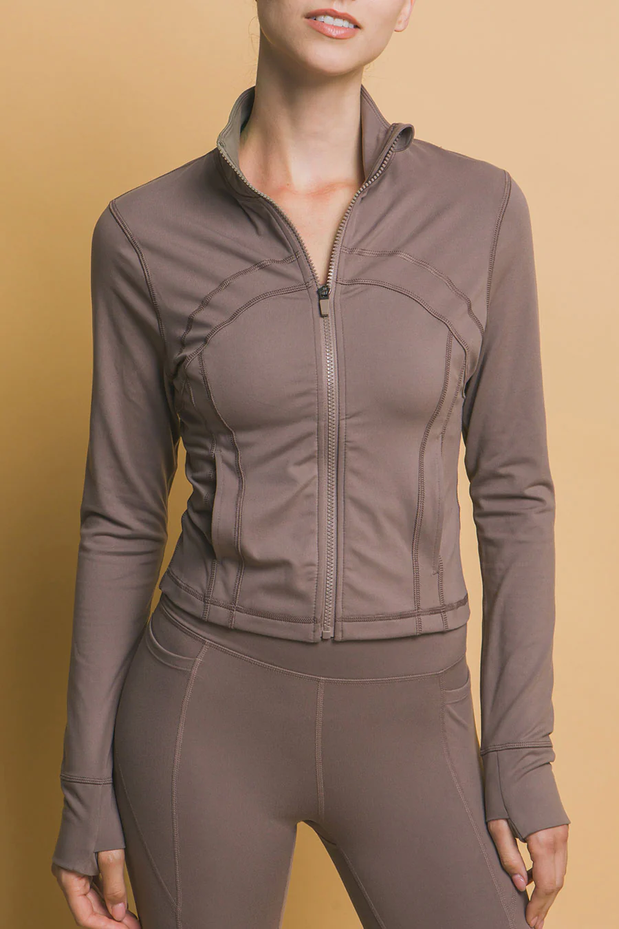 Basic Full Front-Zip Long Sleeve Performance Activewear Jacket - Image 8