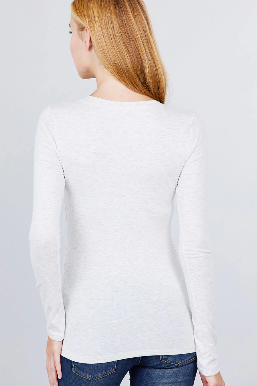 Basic Long Sleeve Scoop Neck T-Shirt Top - Image 5