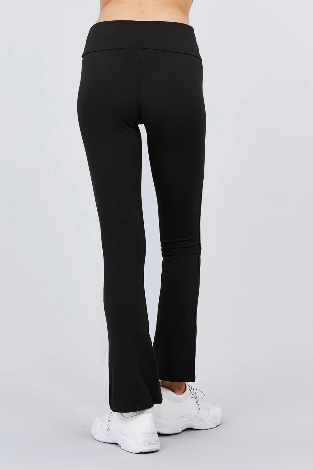 Basic Low-Rise Banded Waist Flare Yoga Pants - Image 11