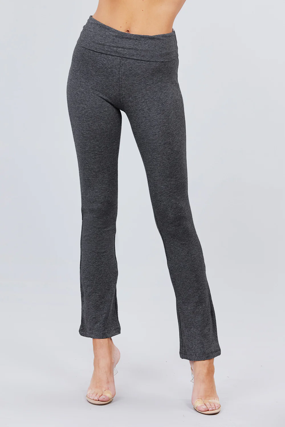 Basic Low-Rise Banded Waist Flare Yoga Pants - Image 6