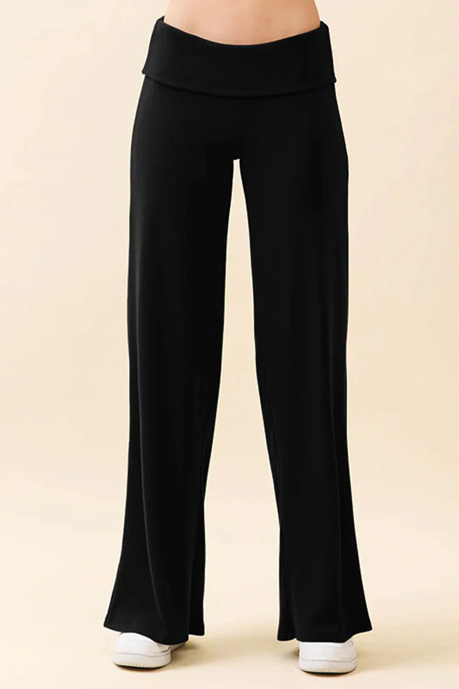 Basic Low-Rise Soft Wide Leg Fold Over Lounge Pants - Image 5
