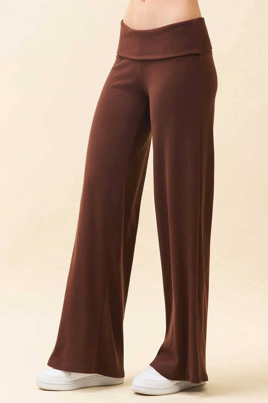 Basic Low-Rise Soft Wide Leg Fold Over Lounge Pants - Image 9