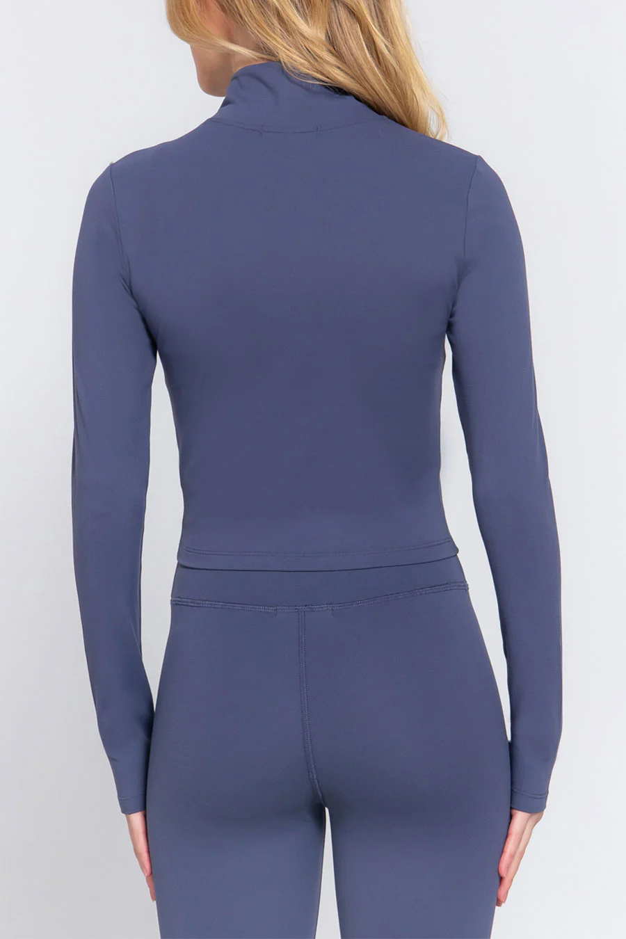 Basic Mock Neck Zip-Up Activewear Jacket - Image 13