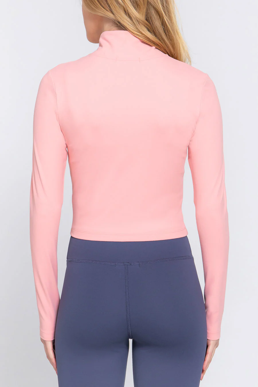 Basic Mock Neck Zip-Up Activewear Jacket - Image 18