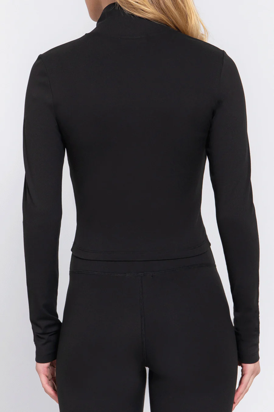Basic Mock Neck Zip-Up Activewear Jacket - Image 7