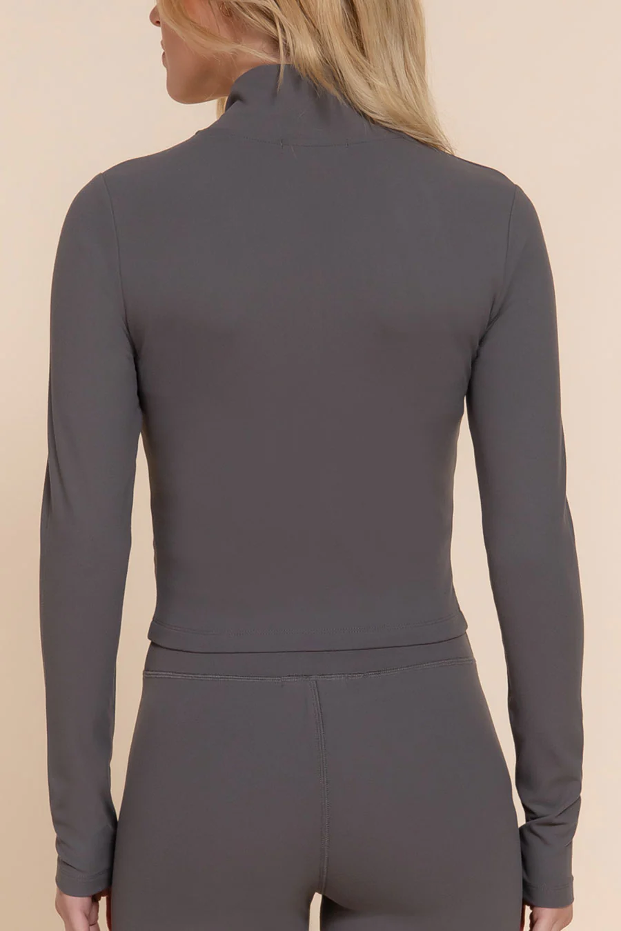 Basic Mock Neck Zip-Up Activewear Jacket - Image 9