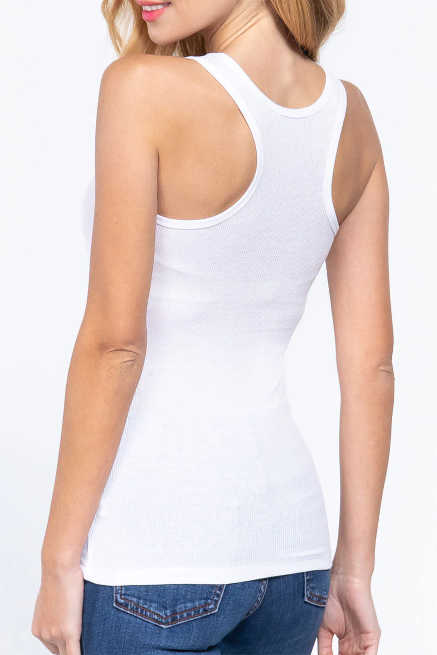 Basic Racerback Rib Tank Top - Image 5