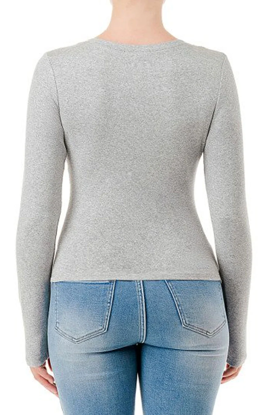 Basic Scoop Neck Brushed Jersey Long Sleeve Top - Image 12