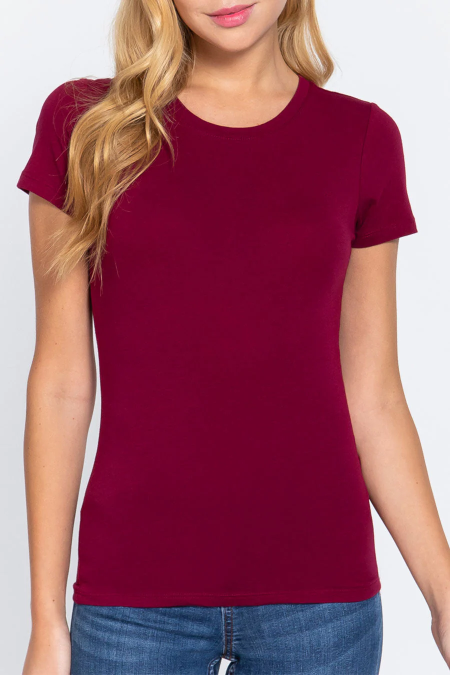 Basic Short Sleeve Crew Neck T-Shirt - Image 10