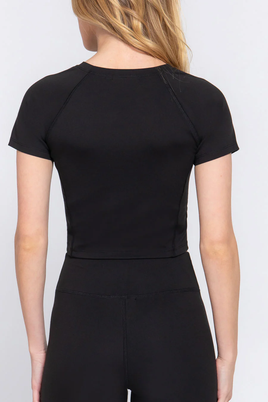 Basic Short Sleeve Crew Neck Workout Top - Image 8
