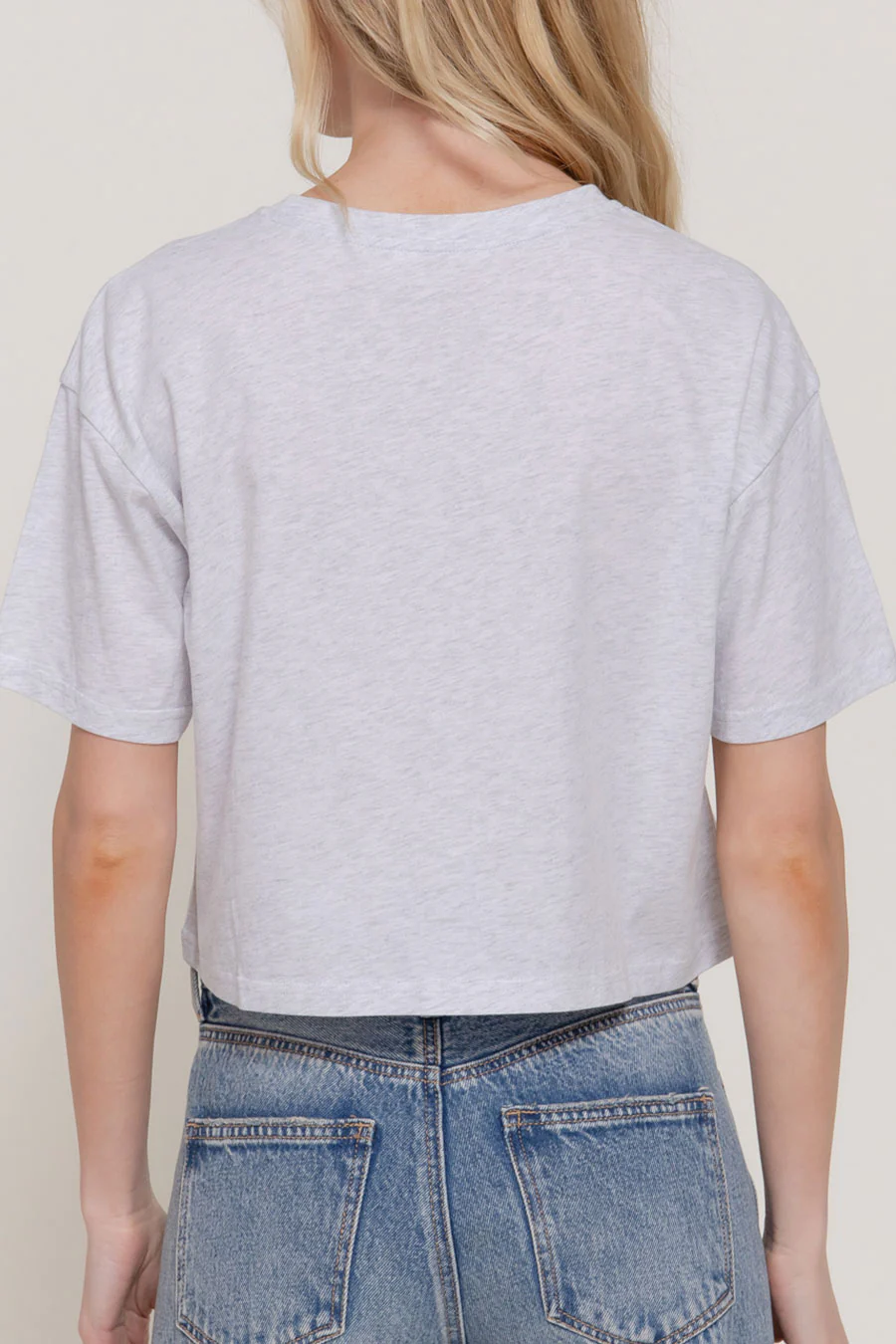 Basic Short Sleeve Oversize Crop Cotton Knit Tee - Image 15