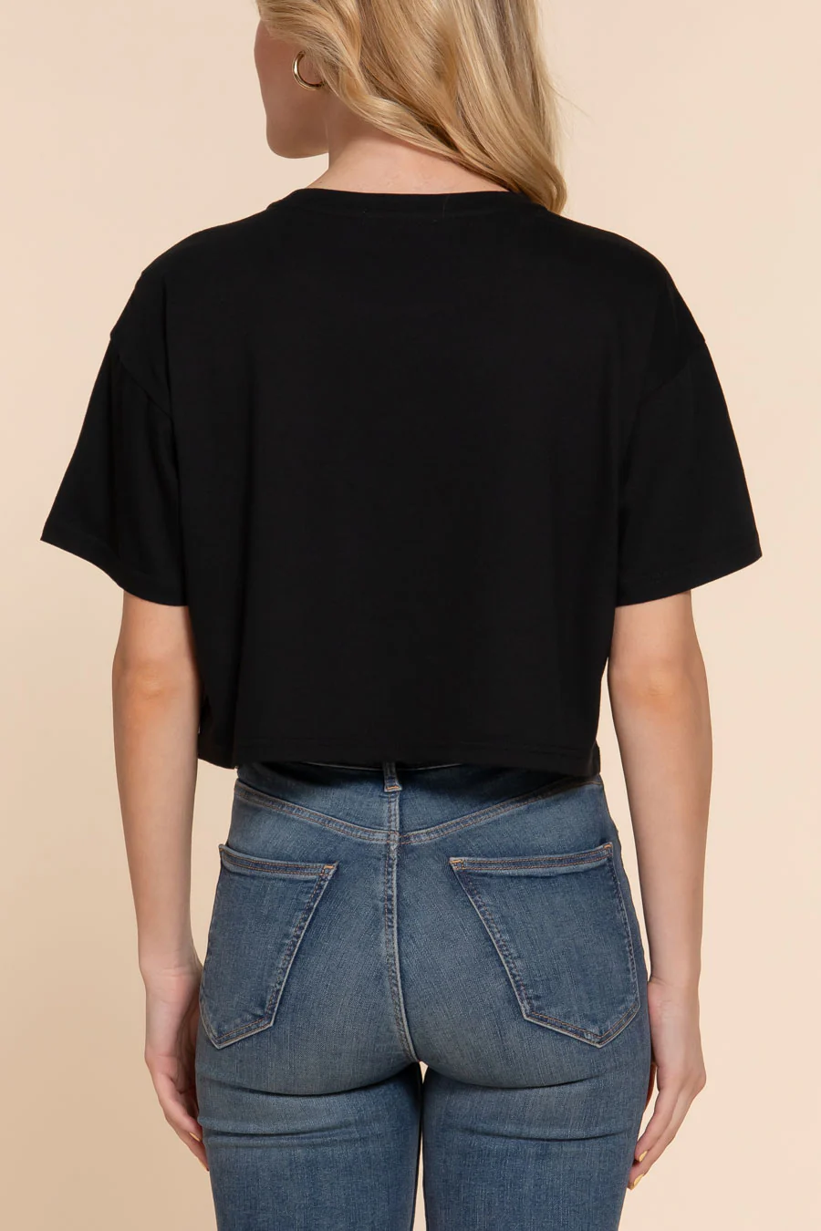 Basic Short Sleeve Oversize Crop Cotton Knit Tee - Image 17