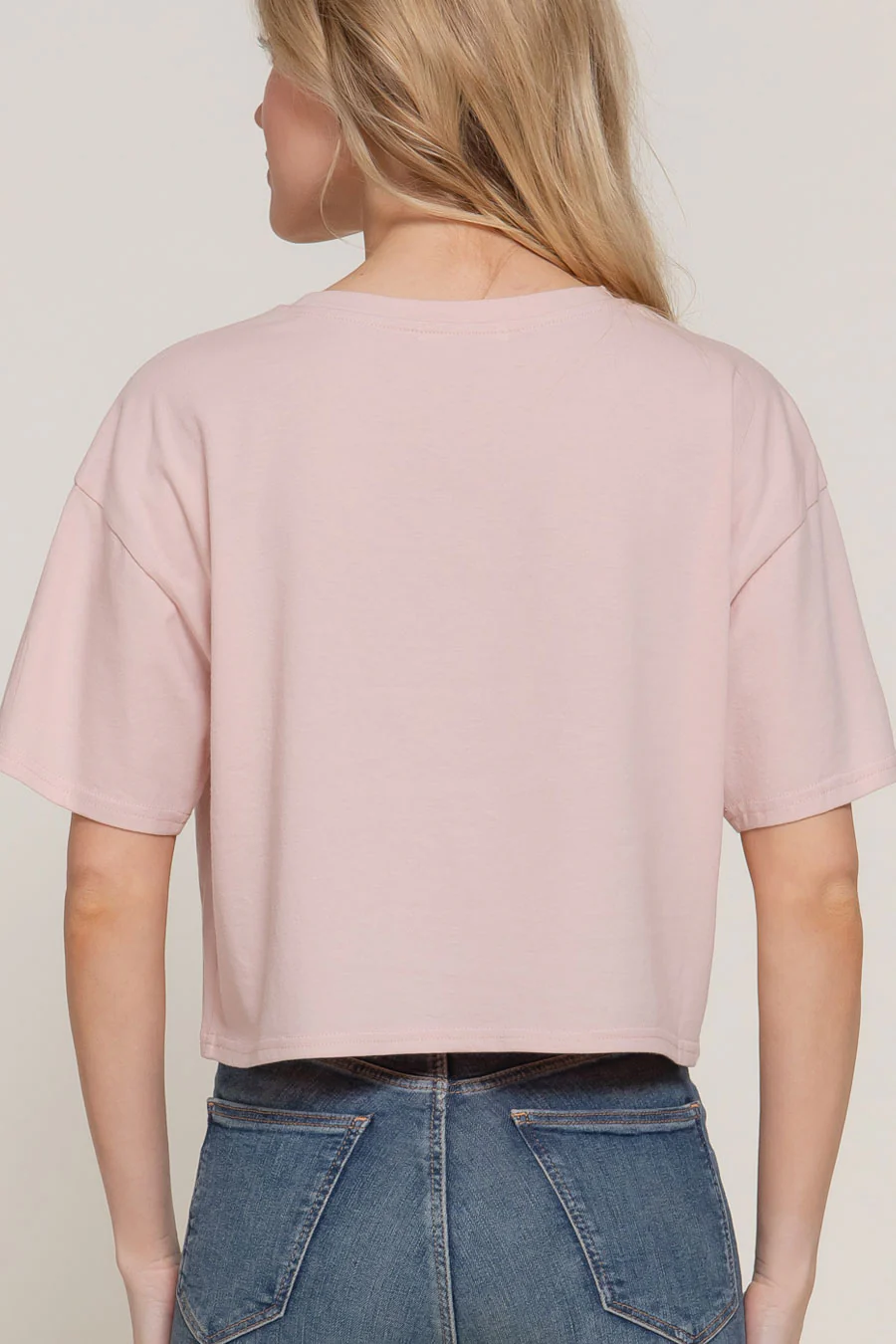 Basic Short Sleeve Oversize Crop Cotton Knit Tee - Image 21