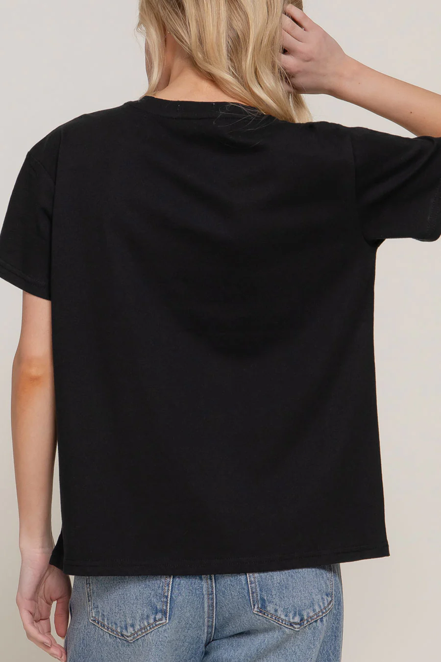 Basic Short Sleeve Round Neck Loose Fit Cotton Tee - Image 12