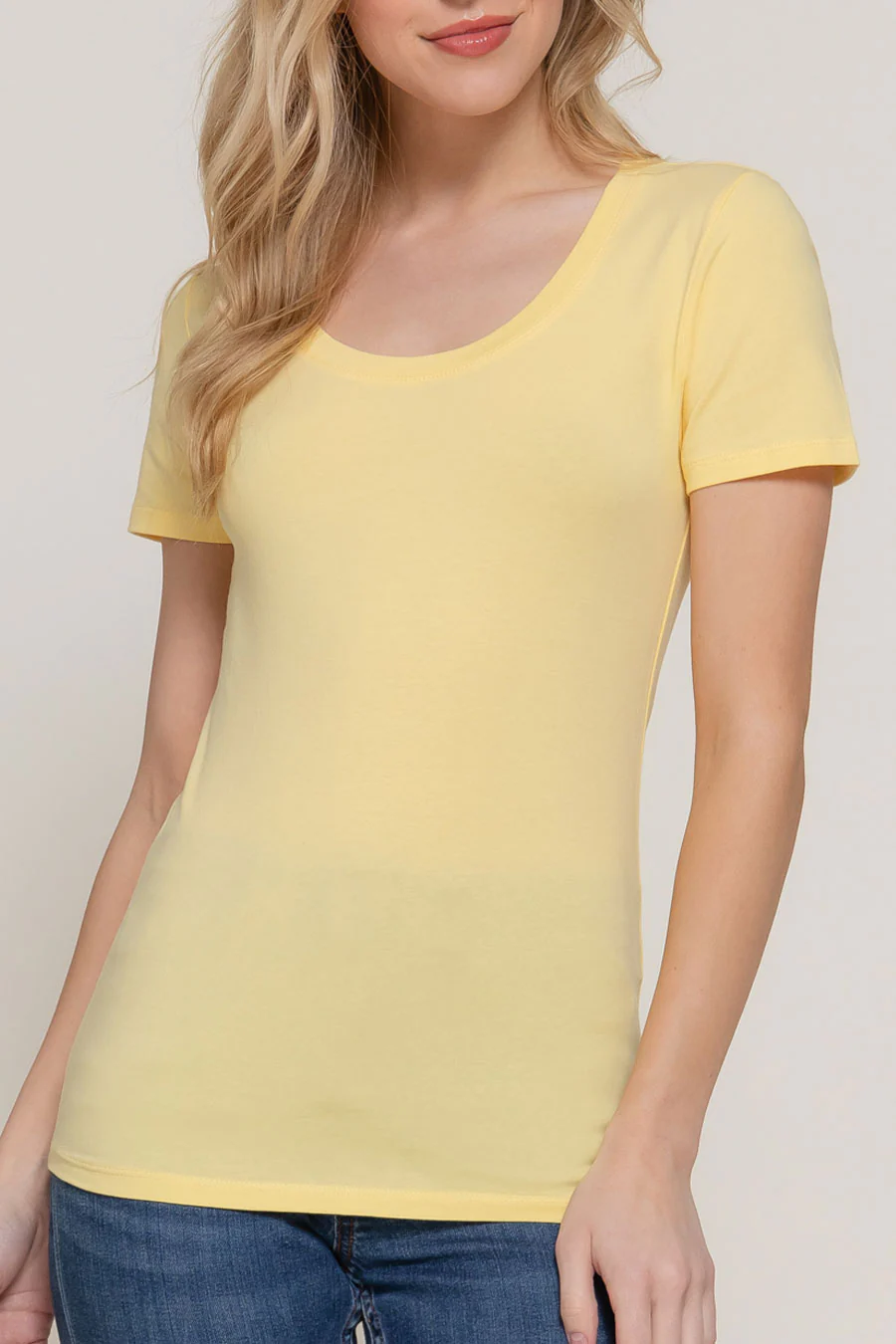 Basic Short Sleeve Scoop Neck T-Shirt Top - Image 20