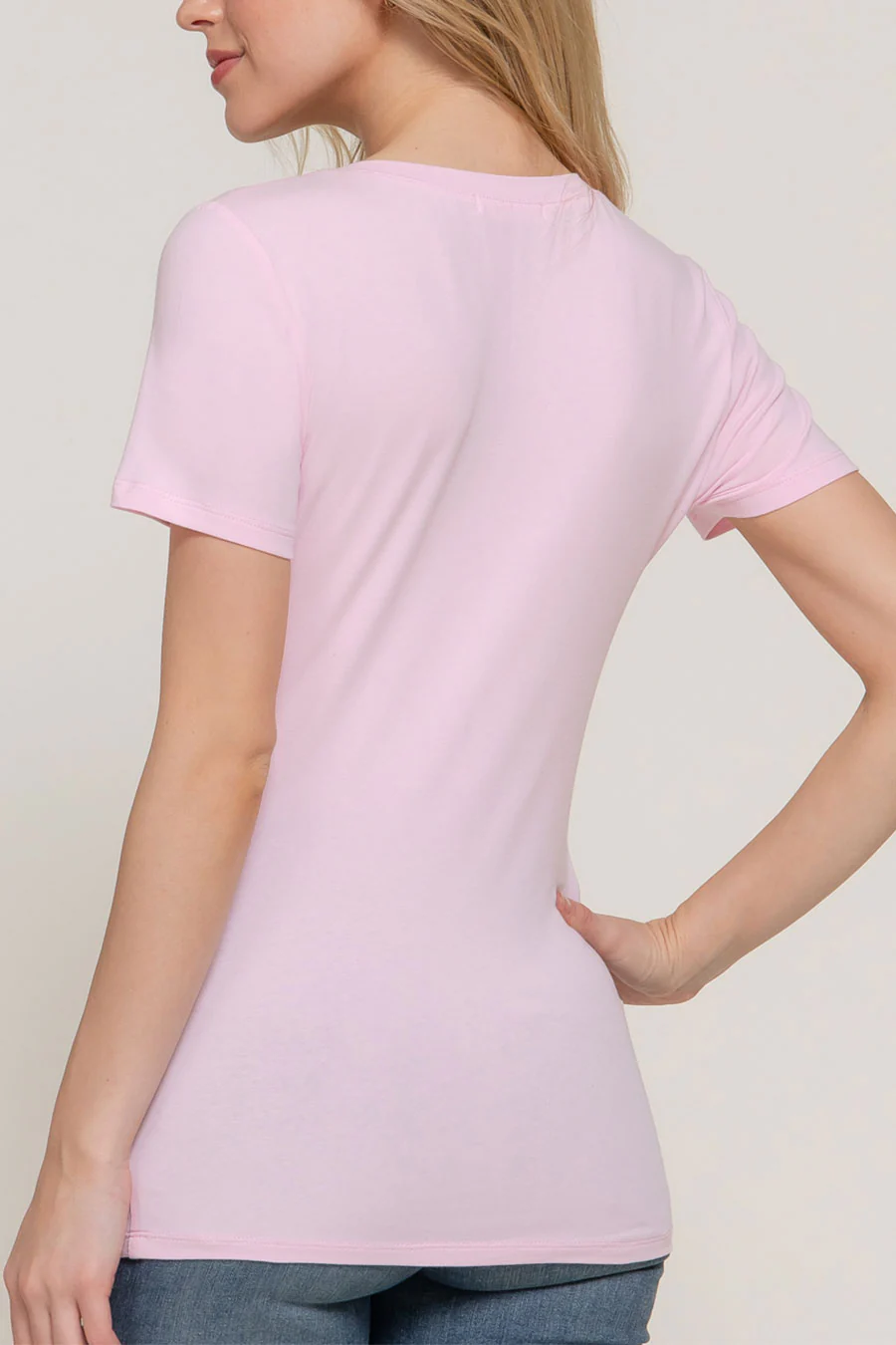 Basic Short Sleeve Scoop Neck T-Shirt Top - Image 25