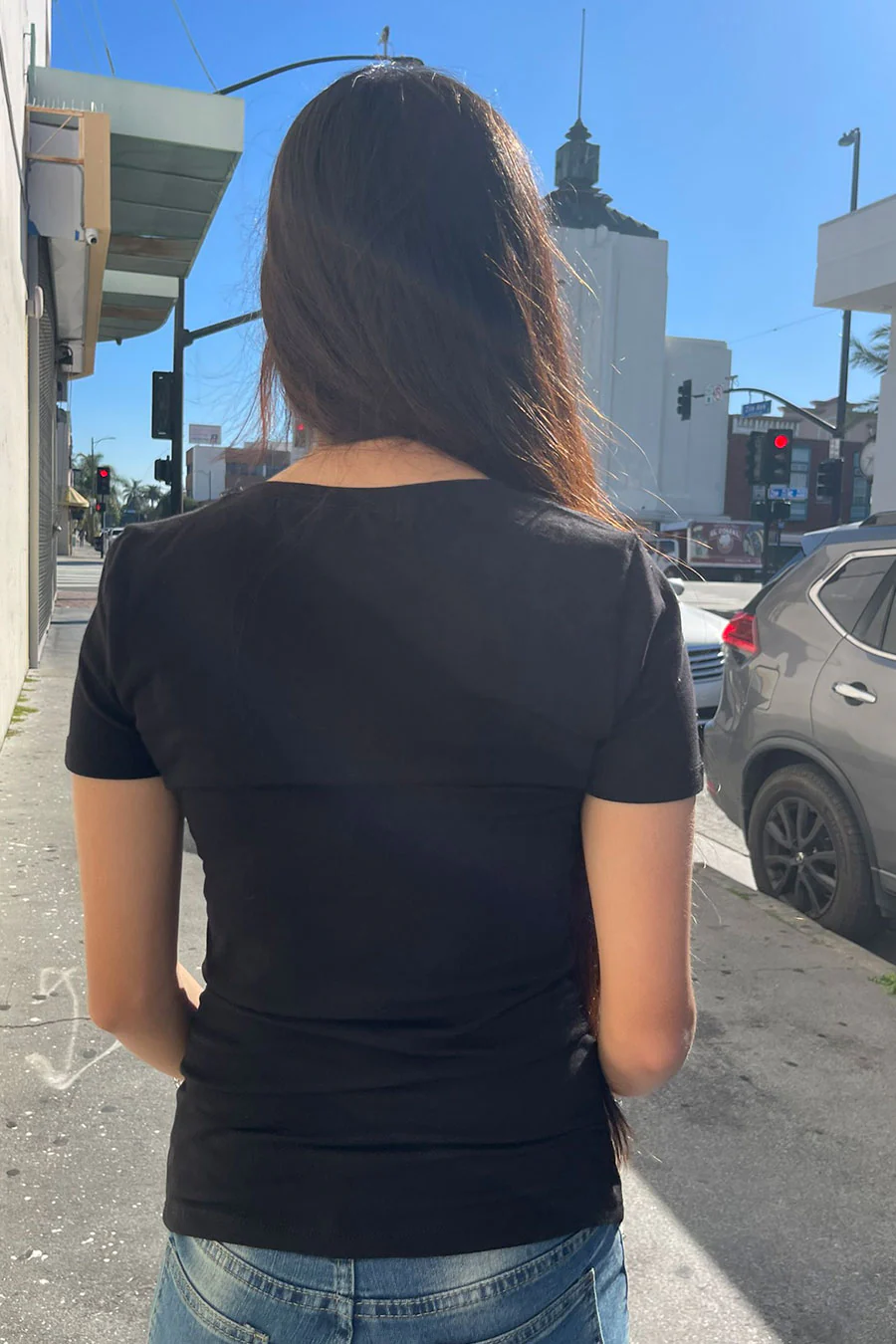 Basic Short Sleeve Scoop Neck T-Shirt Top - Image 4