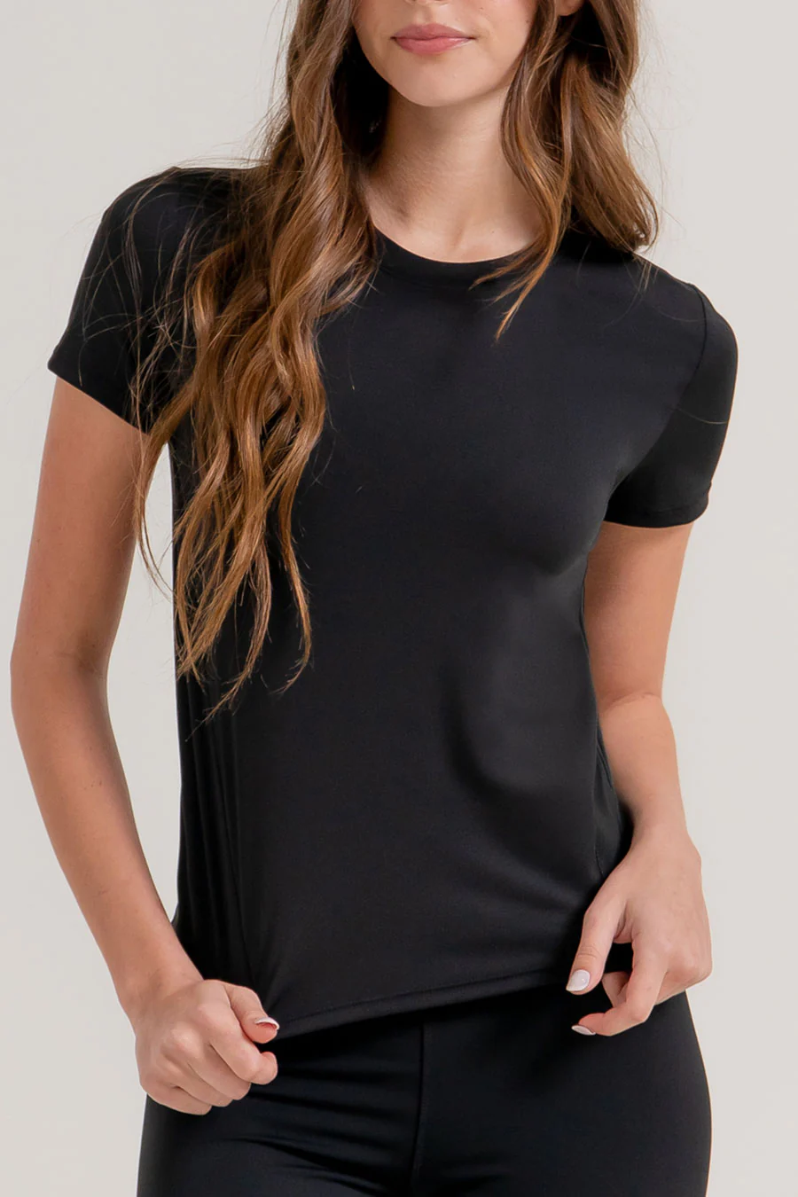 Basic Short Sleeve Side Seam Activewear Top - Image 5