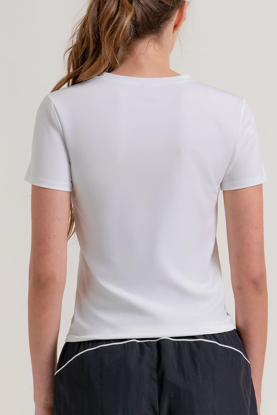 Basic Short Sleeve Side Seam Activewear Top - Image 9