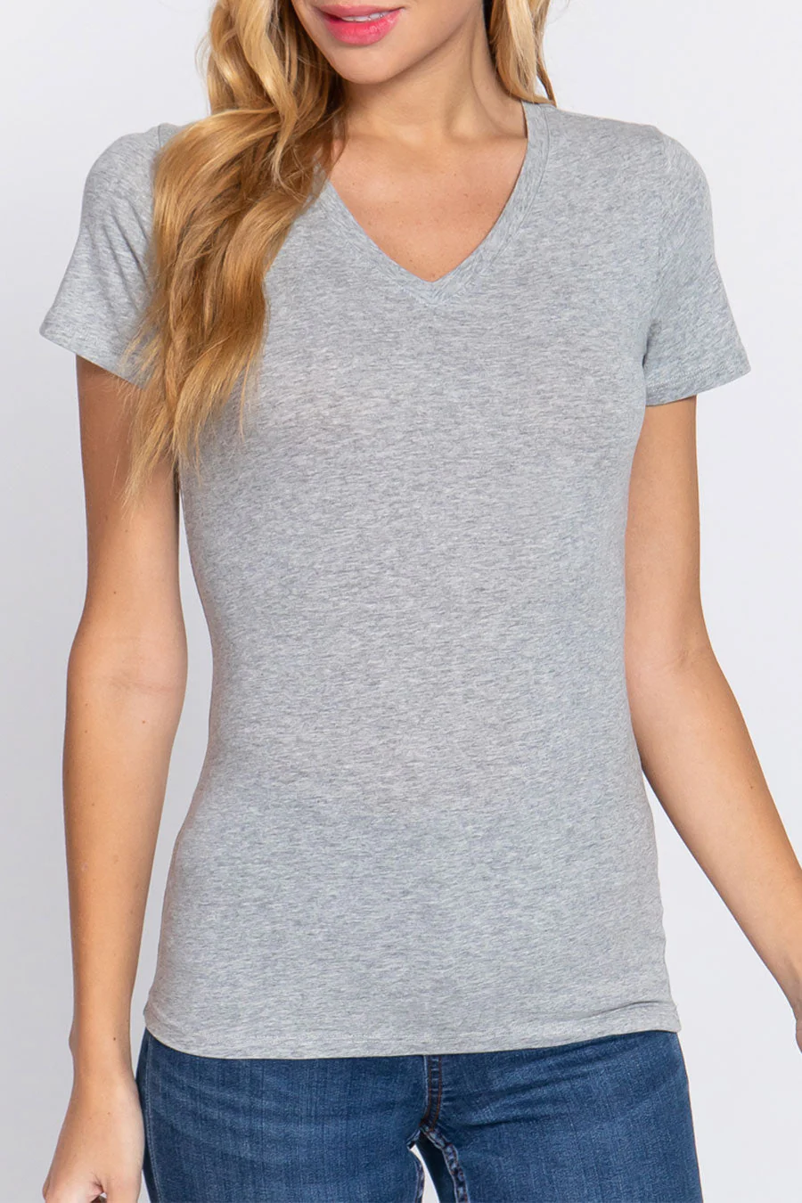 Basic Short Sleeve V-Neck T-Shirt - Image 12
