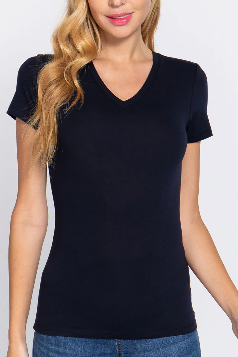 Basic Short Sleeve V-Neck T-Shirt - Image 13