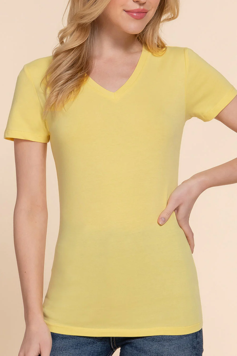 Basic Short Sleeve V-Neck T-Shirt - Image 18