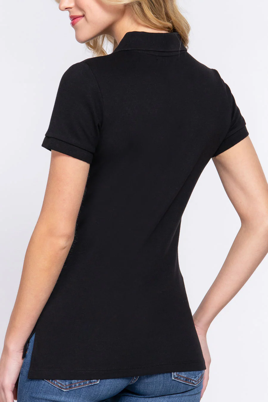 Basic Short Sleeveless Classic Polo Uniform Shirt - Image 11