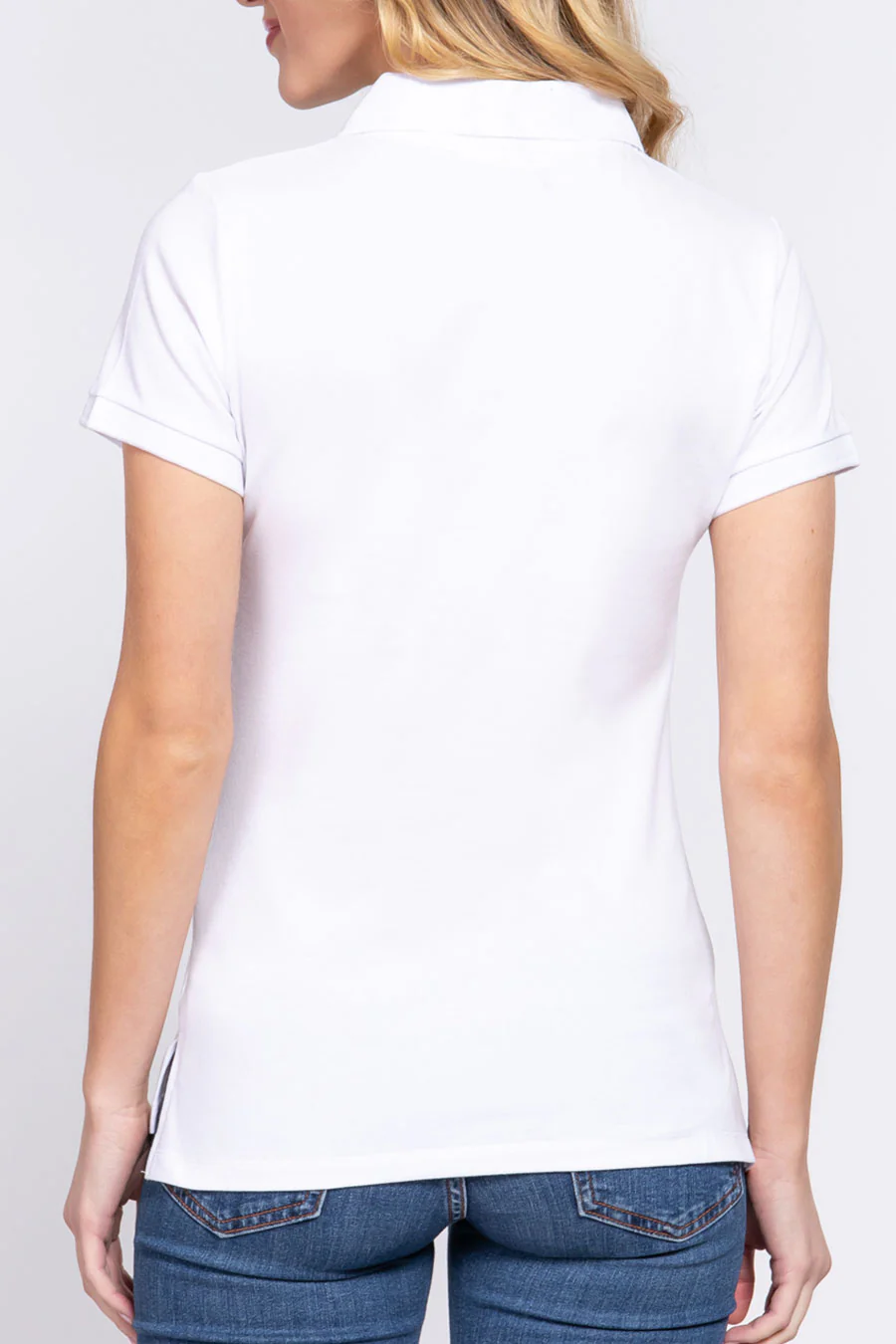 Basic Short Sleeveless Classic Polo Uniform Shirt - Image 13