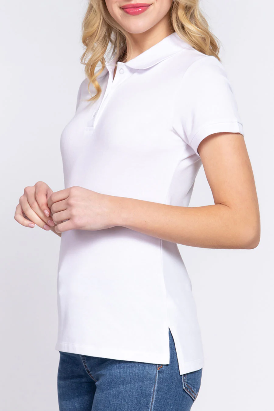 Basic Short Sleeveless Classic Polo Uniform Shirt - Image 14